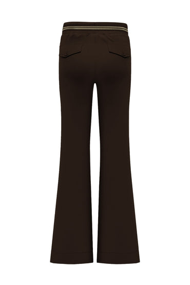 Triple Nine Broek BR2304 Flared with cold Rib Belt Dark Brown