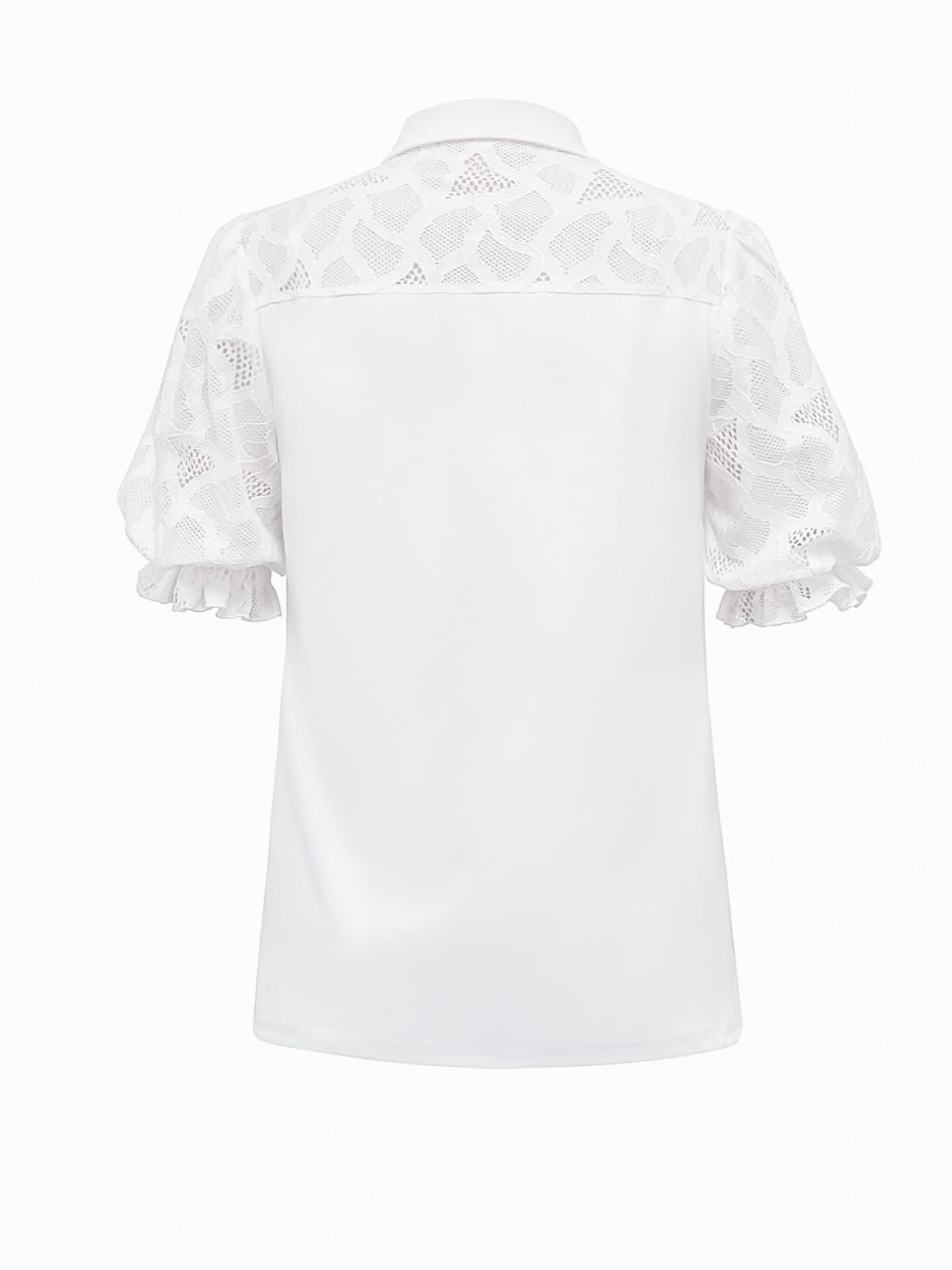 Blouse Triple Nine met kanten mouw Wit