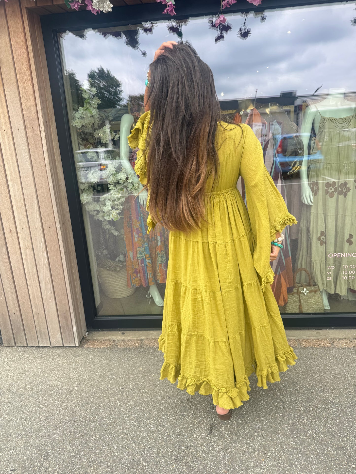Kimono olive geel/groen