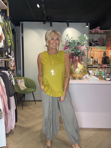 Top ruffle mosterd geel