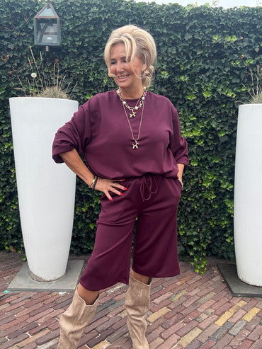 Twee Delige Bermuda set Bordeaux 🌺
