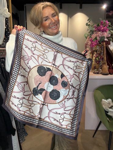 Shawltje abstract Rose / Bruin