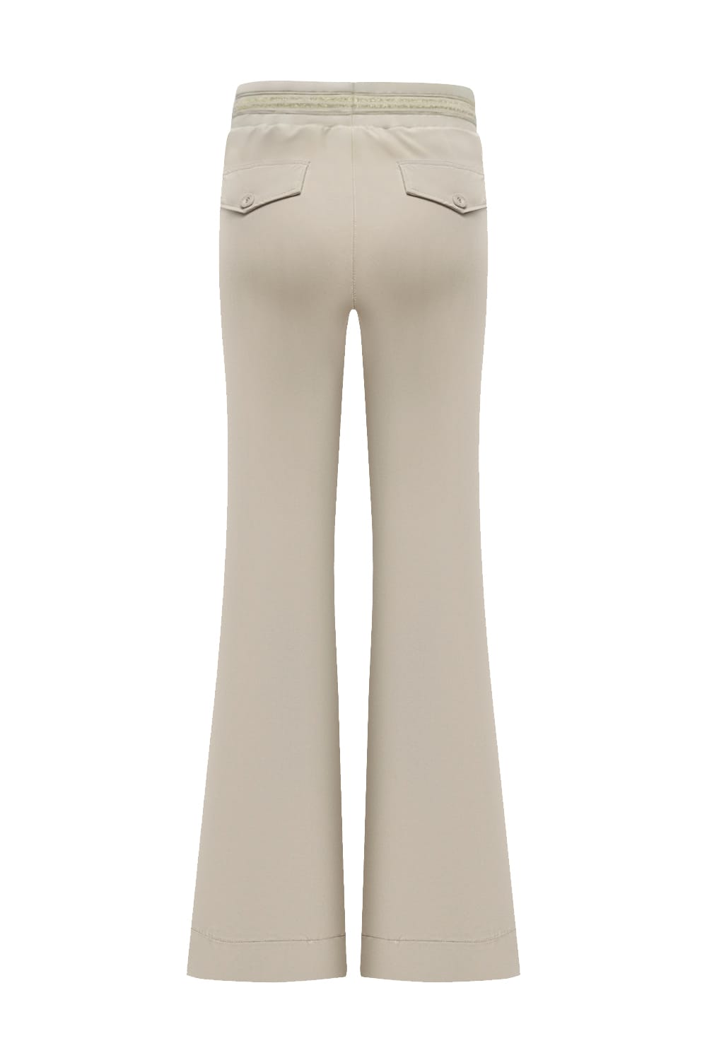 Broek Flared Triple Nine with gold rib belt BR2304 Beige