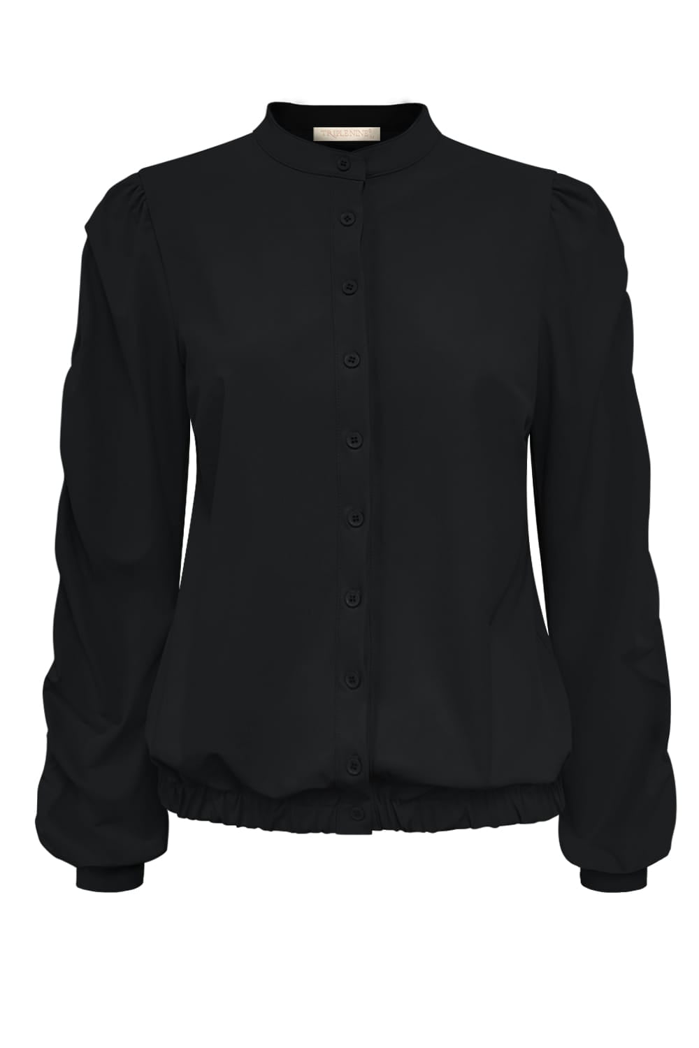 Jacket Triple Nine with gold rib on the sleeves and smoked JA92404 Zwart
