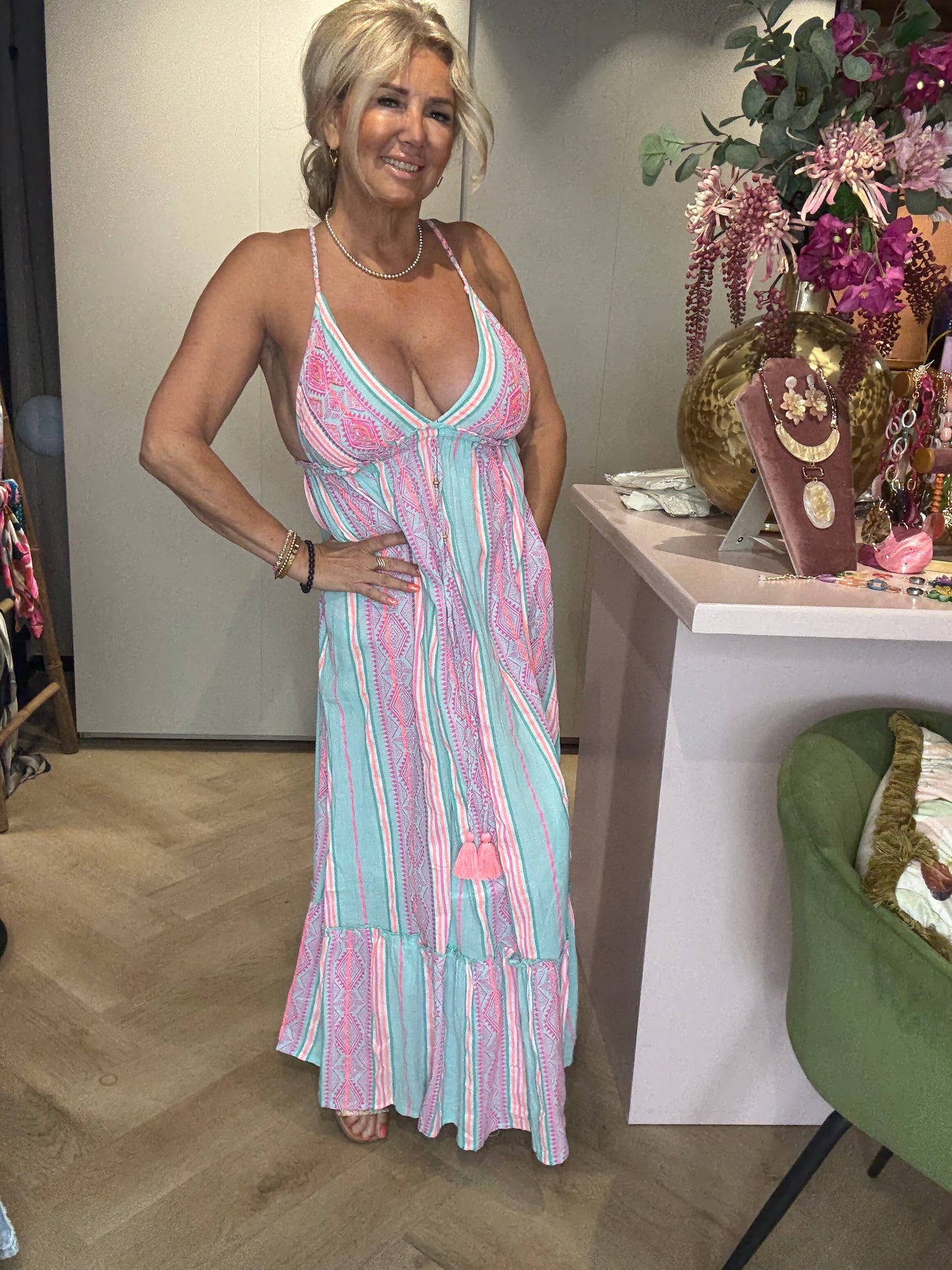 Jurk Ocean Breeze Maxi Turquoise