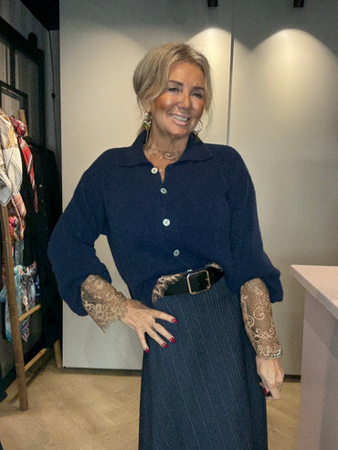 Vestje Dark Bleu Kraagje