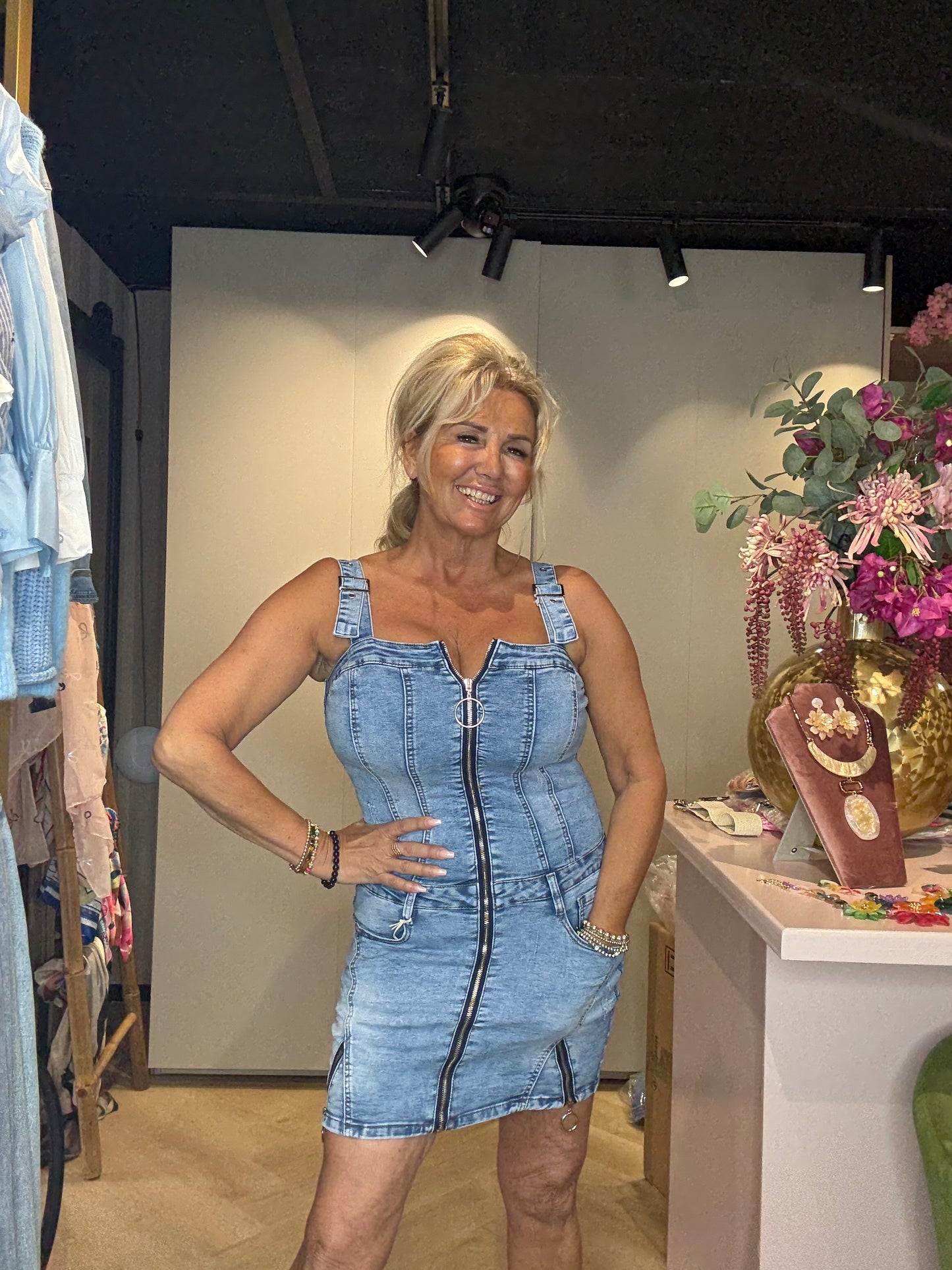 Jurk Denim Zipper Dress