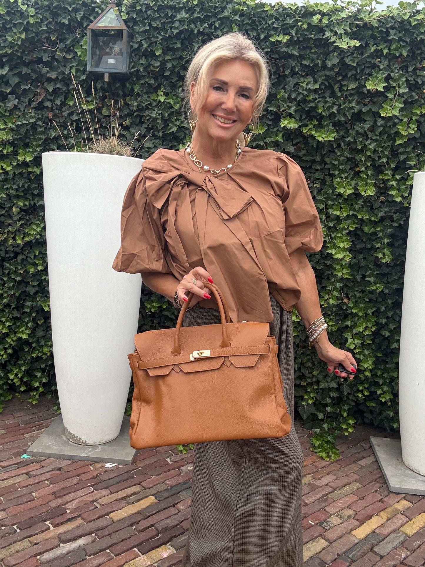 Bow Blouse Cognac 🍁🍂