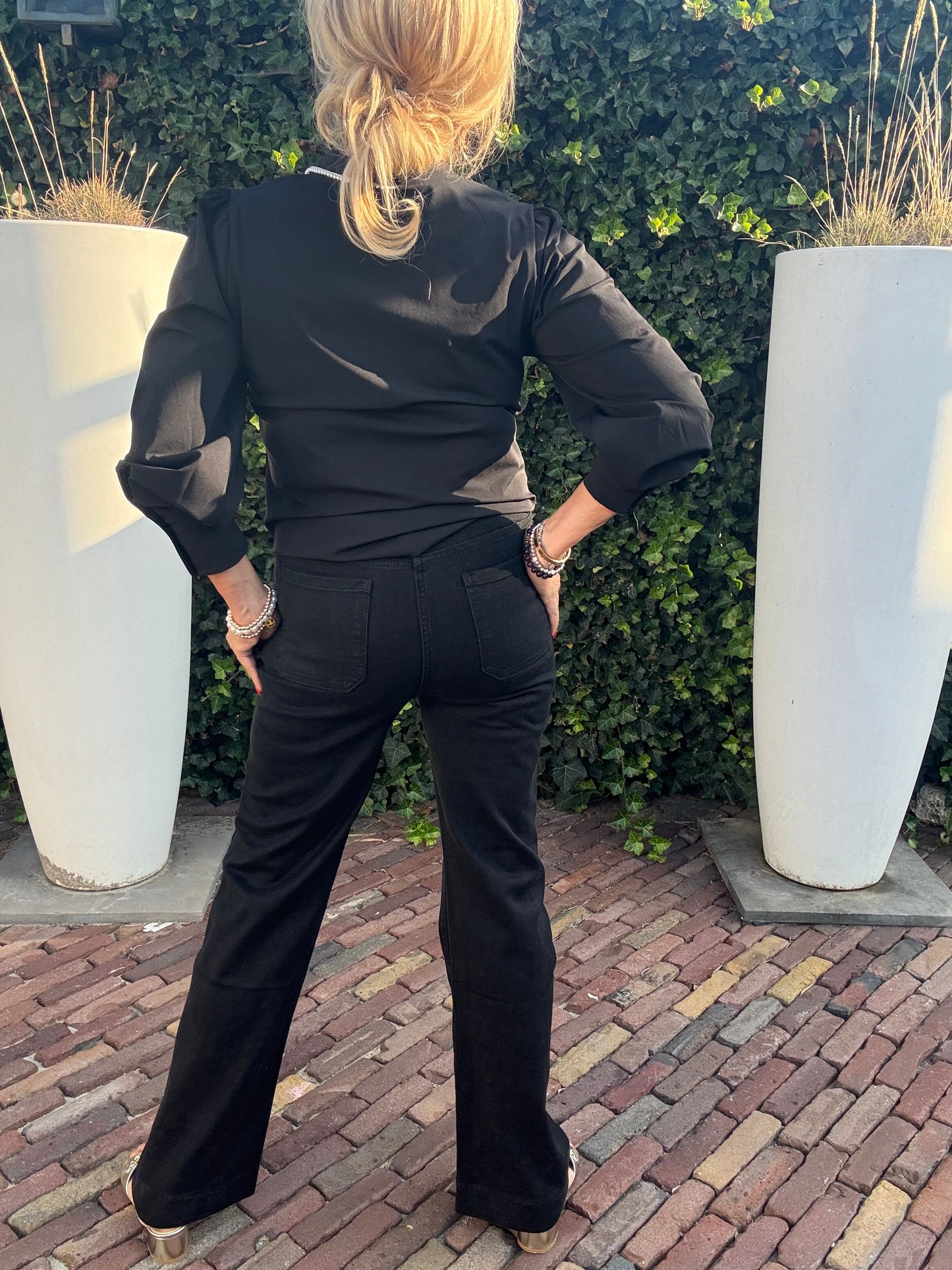 Jeans Broek Zwart Pearls