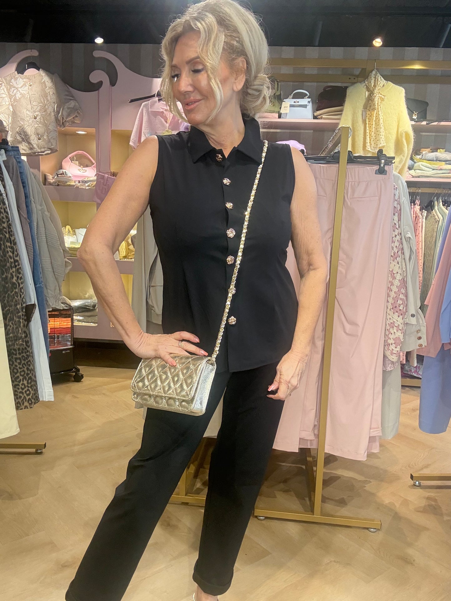 Triple Nine Blouse Mouwloos BLS5932 Black