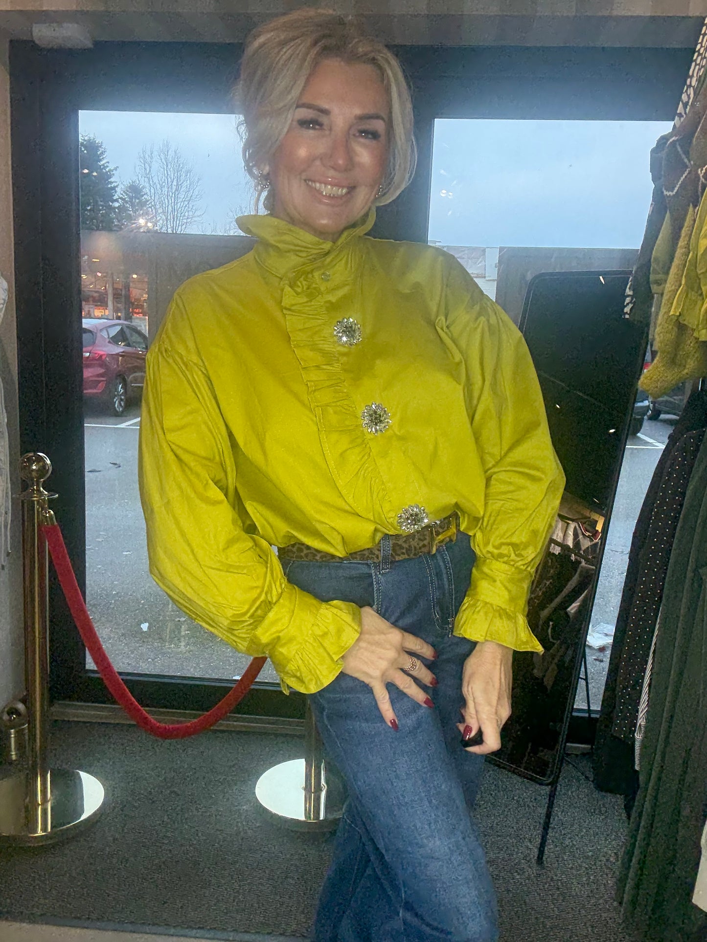 Blouse ruffle Lime Green