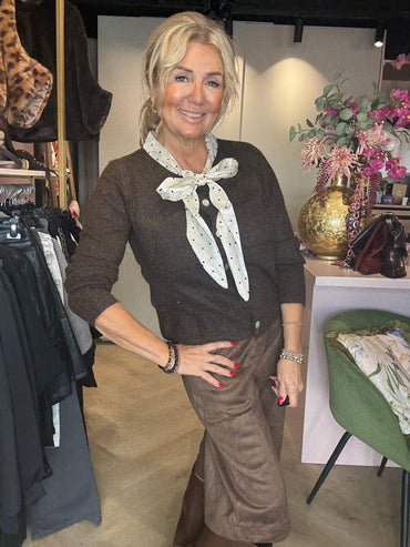 Vest Bruin Polka Dot