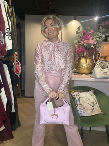 Blouse Bow Rose Polkadot