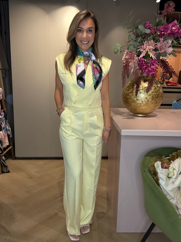 Pantalon Linnen Look Geel