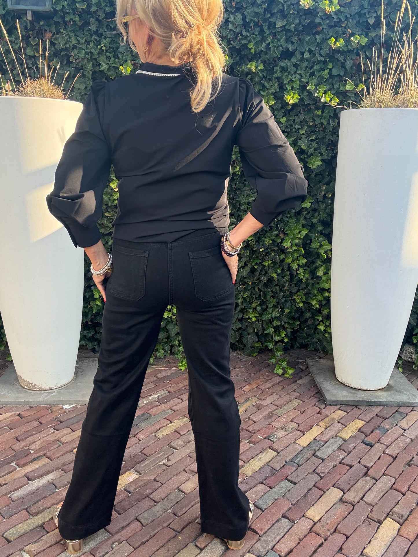 Jeans Broek Zwart Pearls