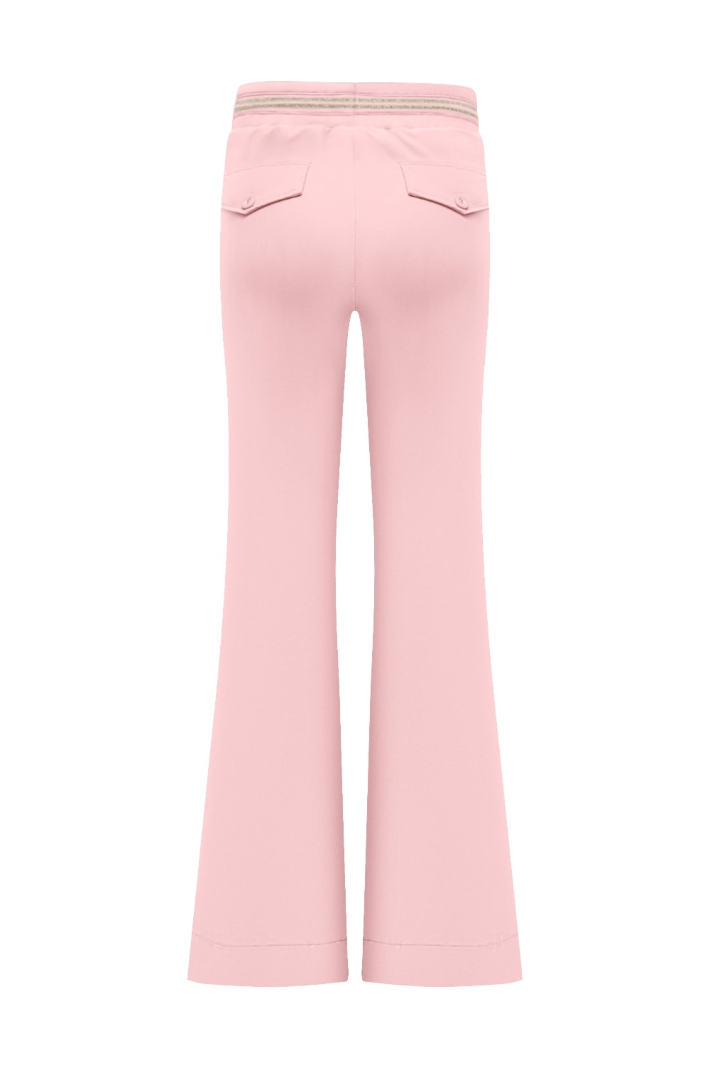 Broek Flared Triple Nine with gold rib belt BR2304 Poeder Rose