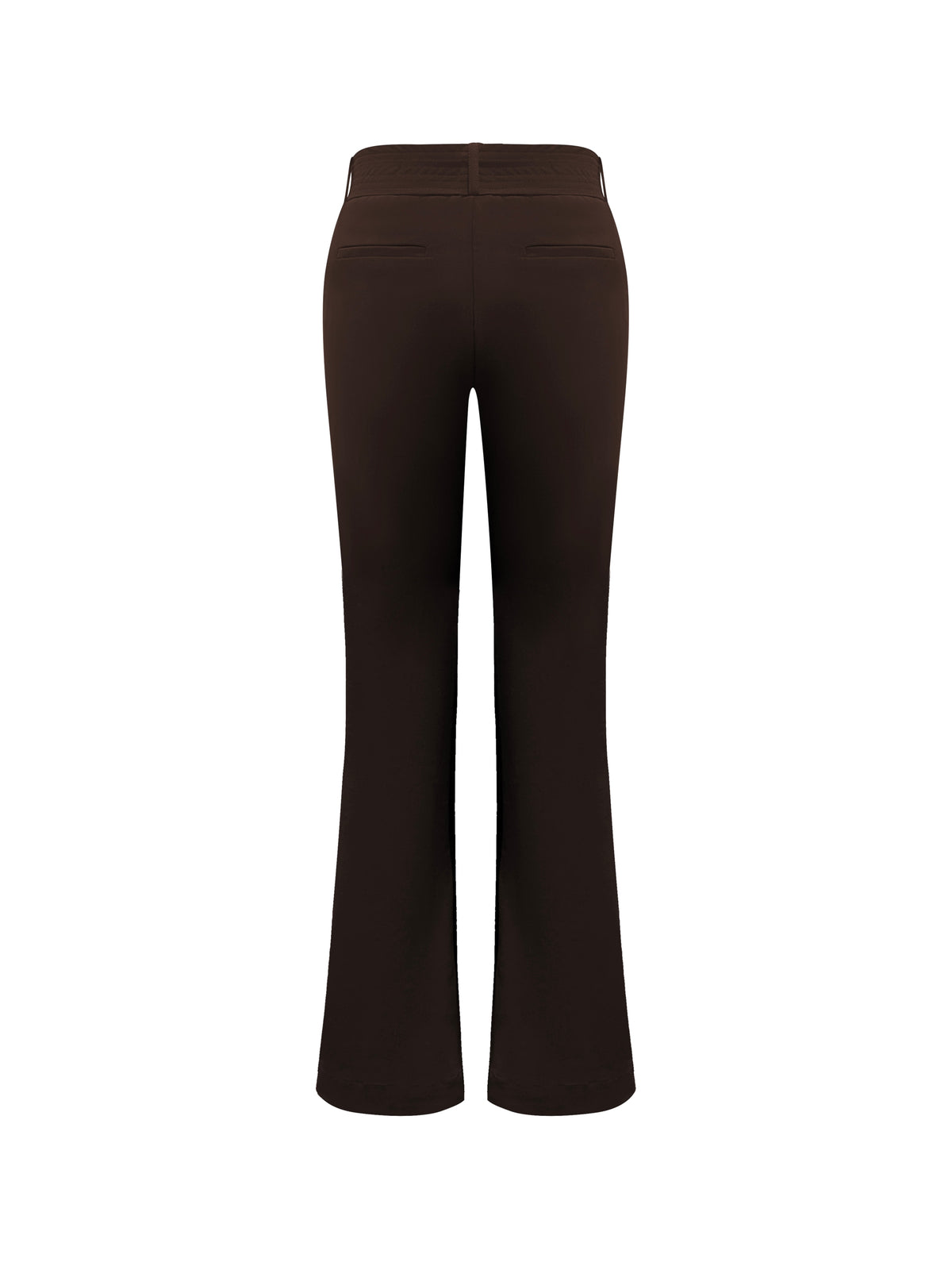 Triple Nine BR3002 Wide Leg Broek met Riem Donker Bruin - achterkant