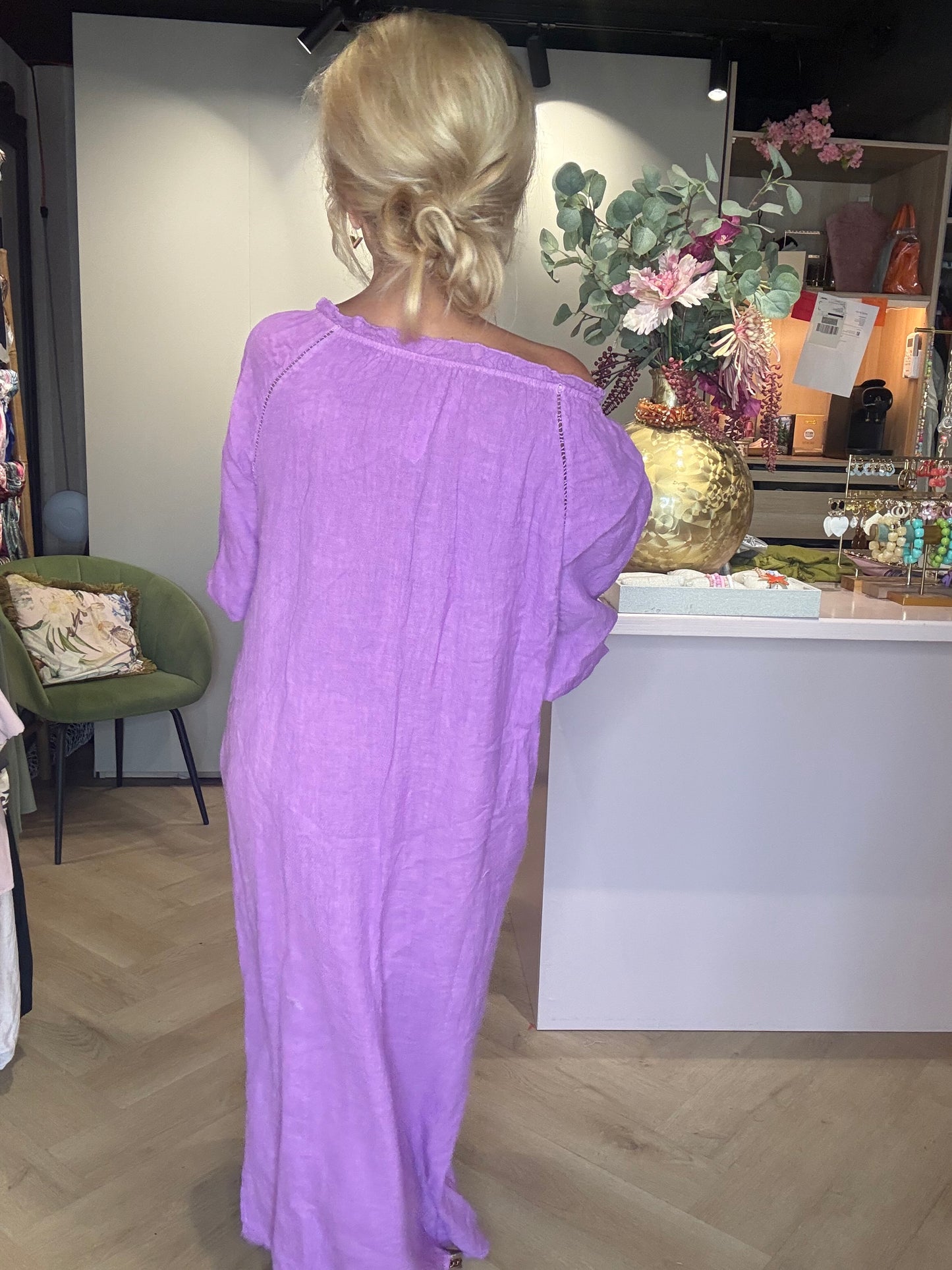 Robe Malany en lin lilas