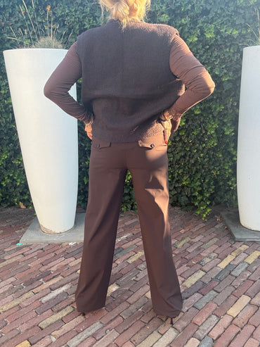 Broek Straight Triple Nine BR2701 Donker Bruin