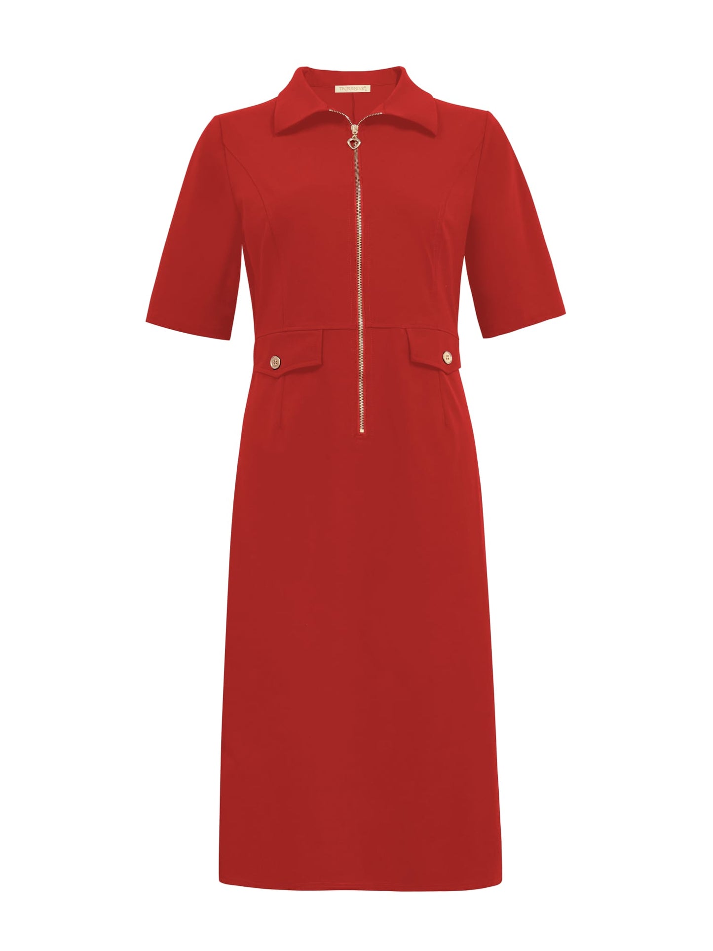 Jurk Triple Nine JK-51807 Korte Mouw Rood