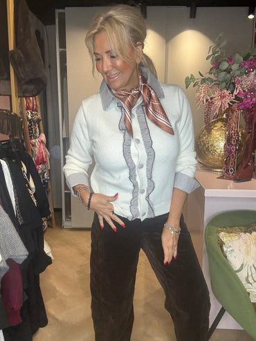 Vestje ecru Streepdetail