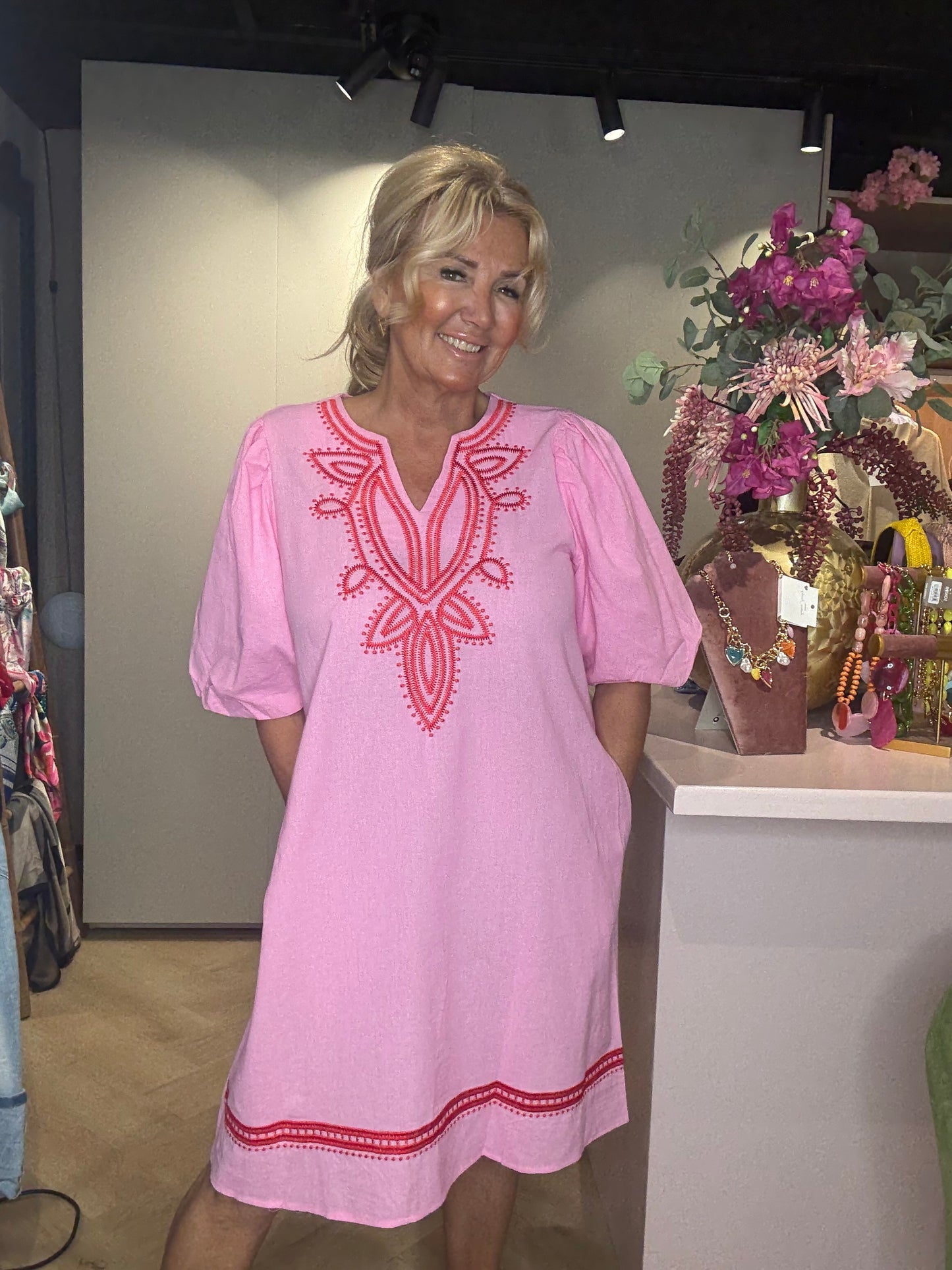 🌸 Jurk “Côte d’Amour” – Roze 🌸