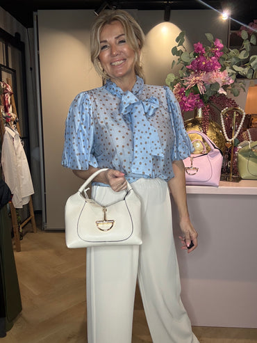 Pantalon broek Straight wol wit