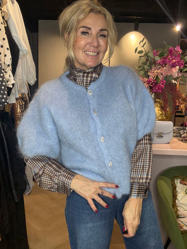 Vestje Mohair Lichtblauw