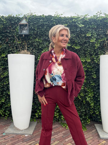 Blouse Flower Bordeaux