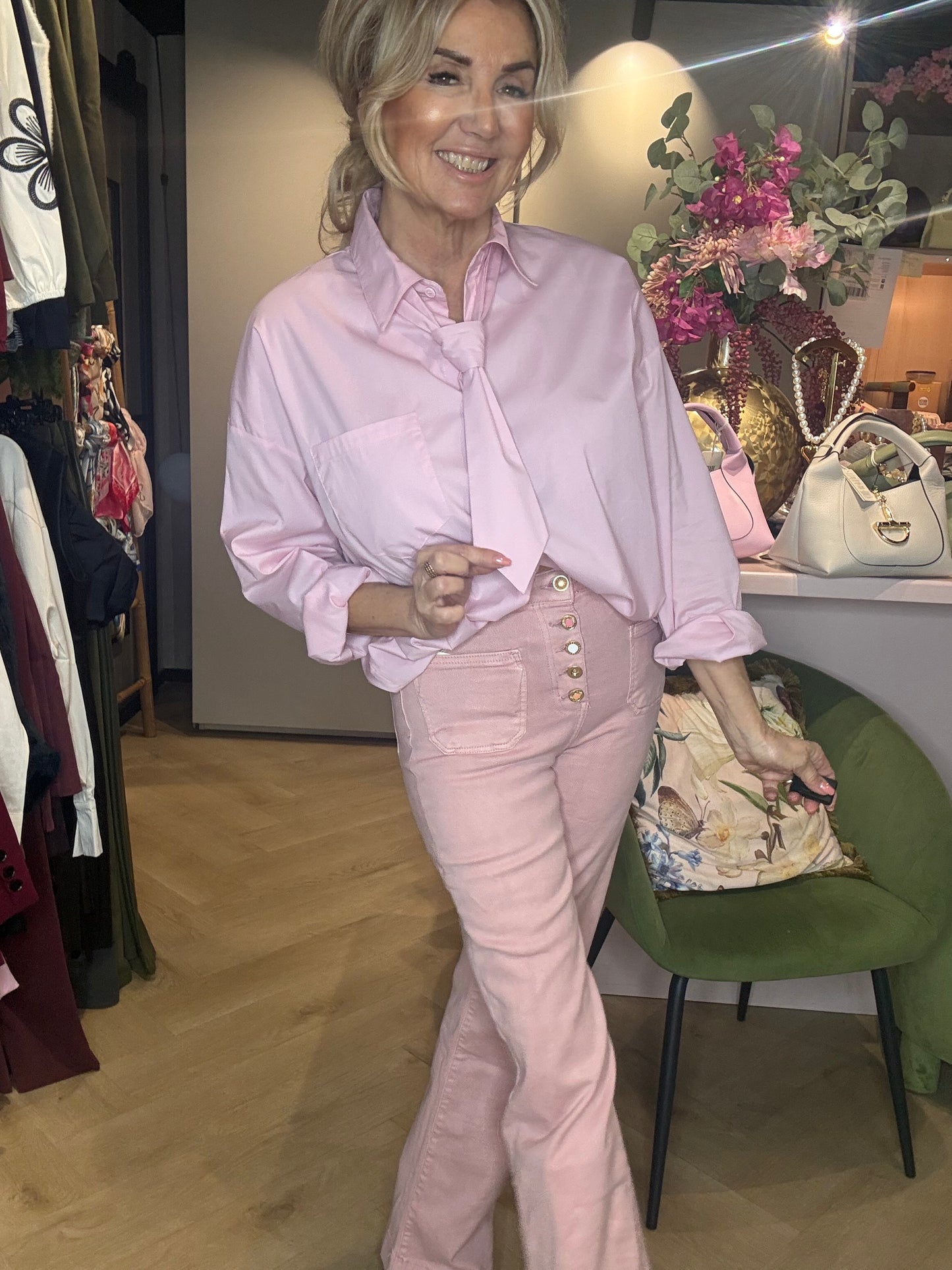 Blouse stropdas Rose