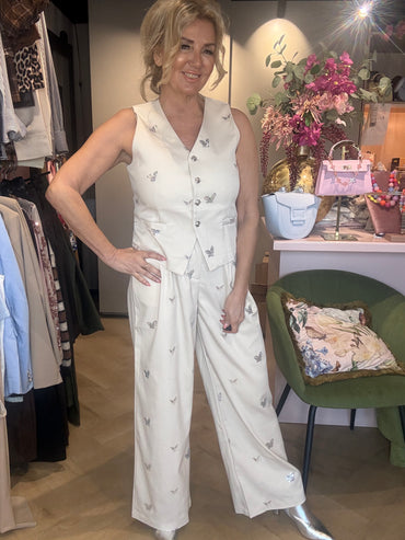 Broek Straight leg Vlinder 🦋creme