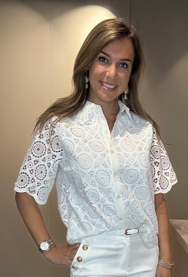 Blouse Elégance Kant Wit