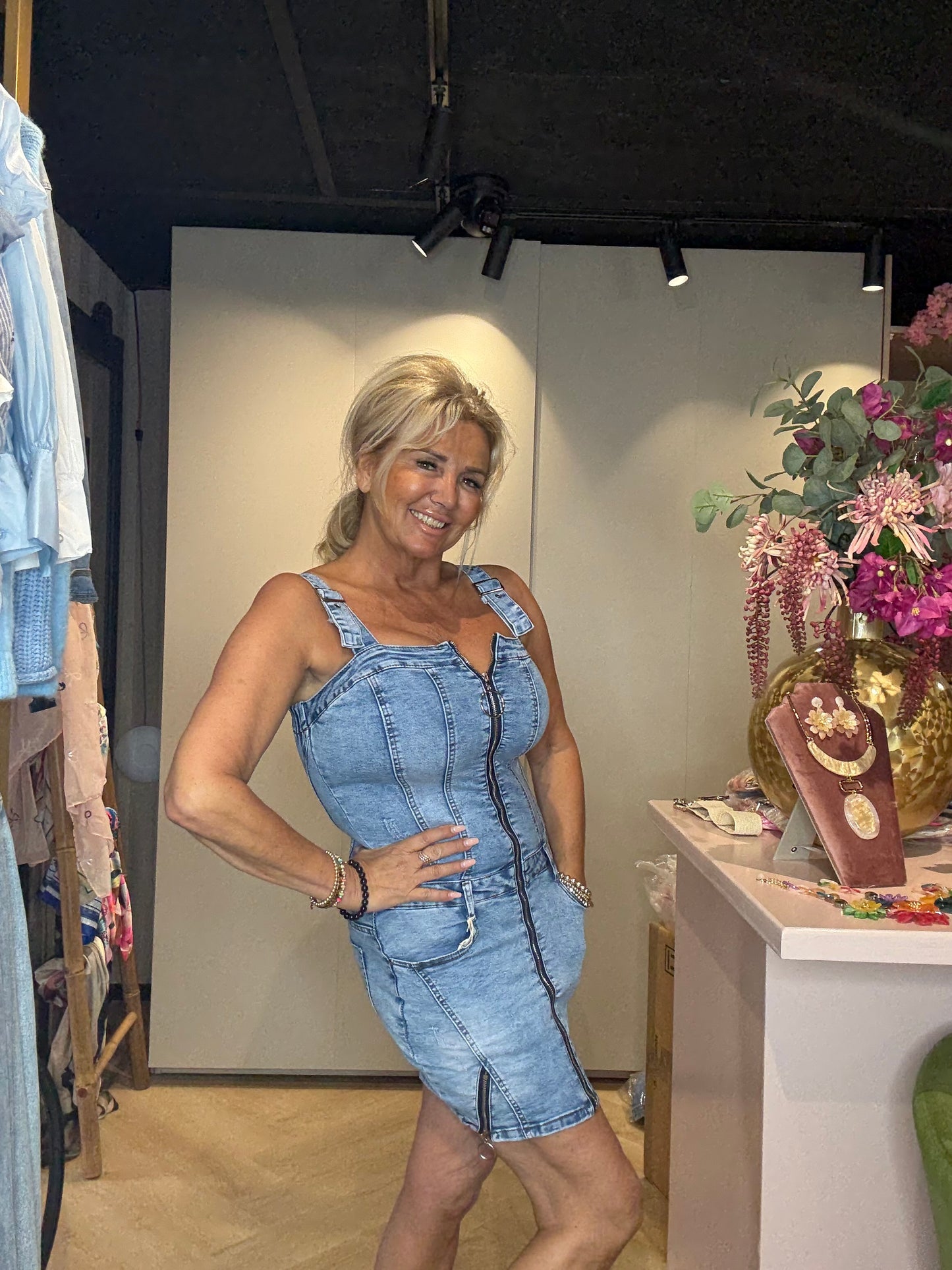 Jurk Denim Zipper Dress