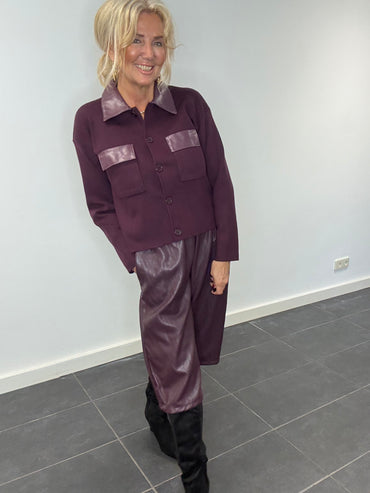 Vest jasje aubergine met Puh details