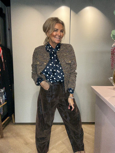 Blouse polkadot Blauw