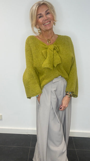 Trui strik mos green reversibel