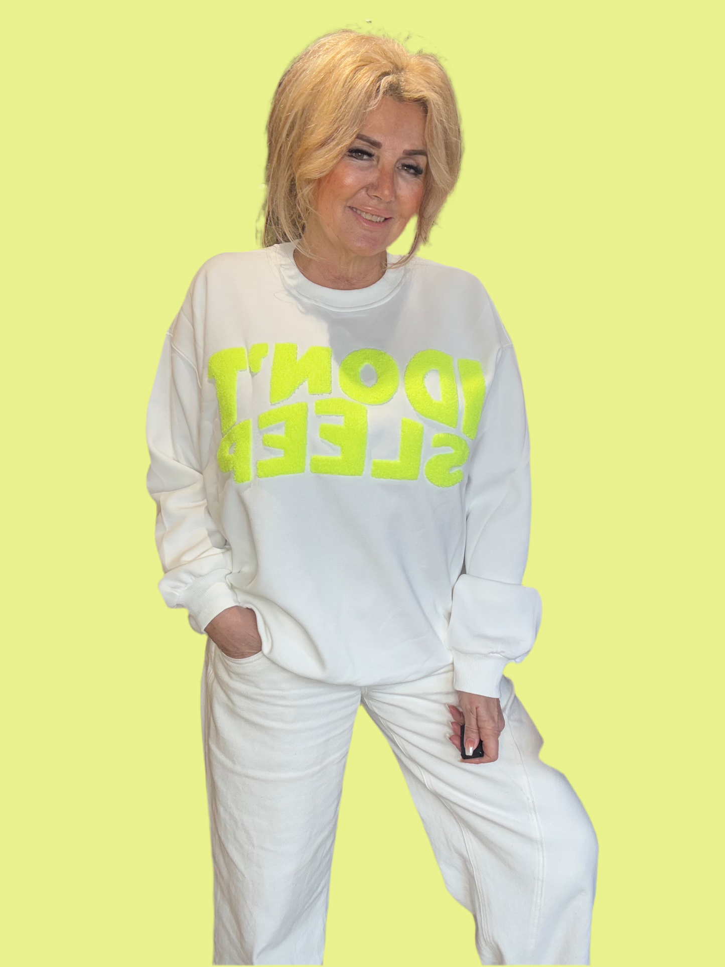Sweater Don’t Sleep Wit Neon Geel