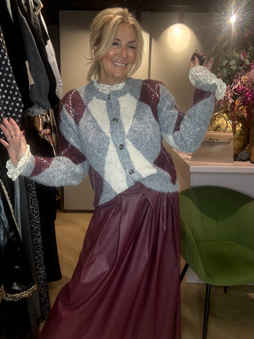 Vest Wiebertje Bordeaux Grijs