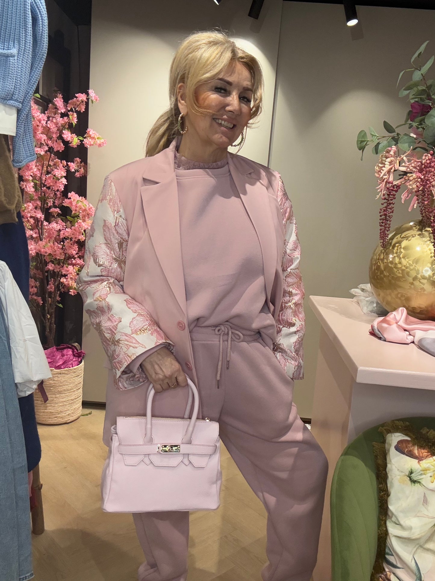 Blazer Brocant Poeder Roze