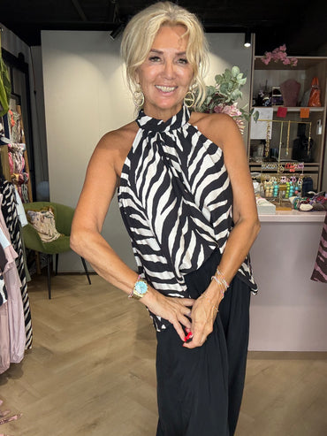 Top Halther zebra zwart