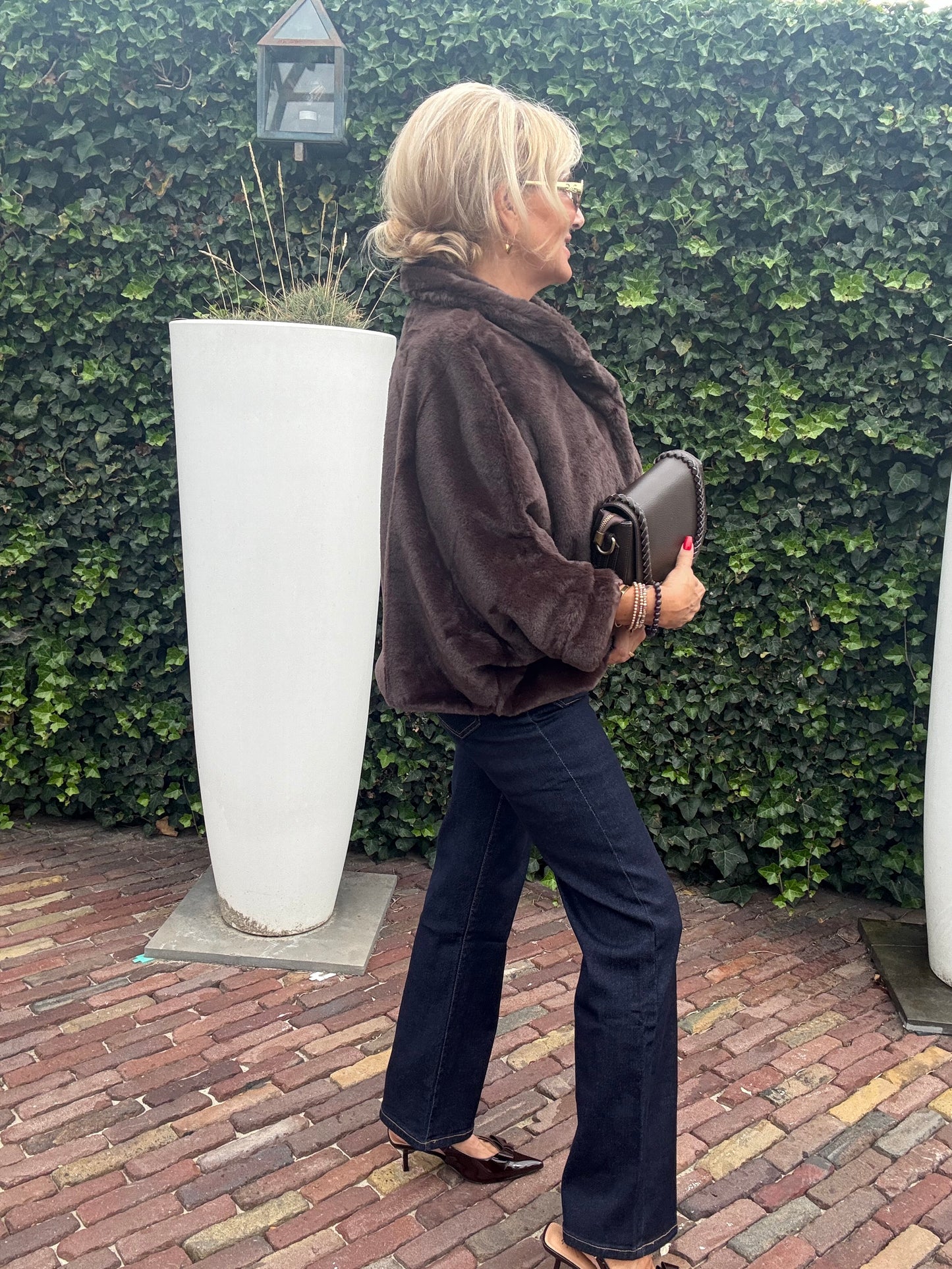Faux Furr Cape Chocolade Bruin 🍫