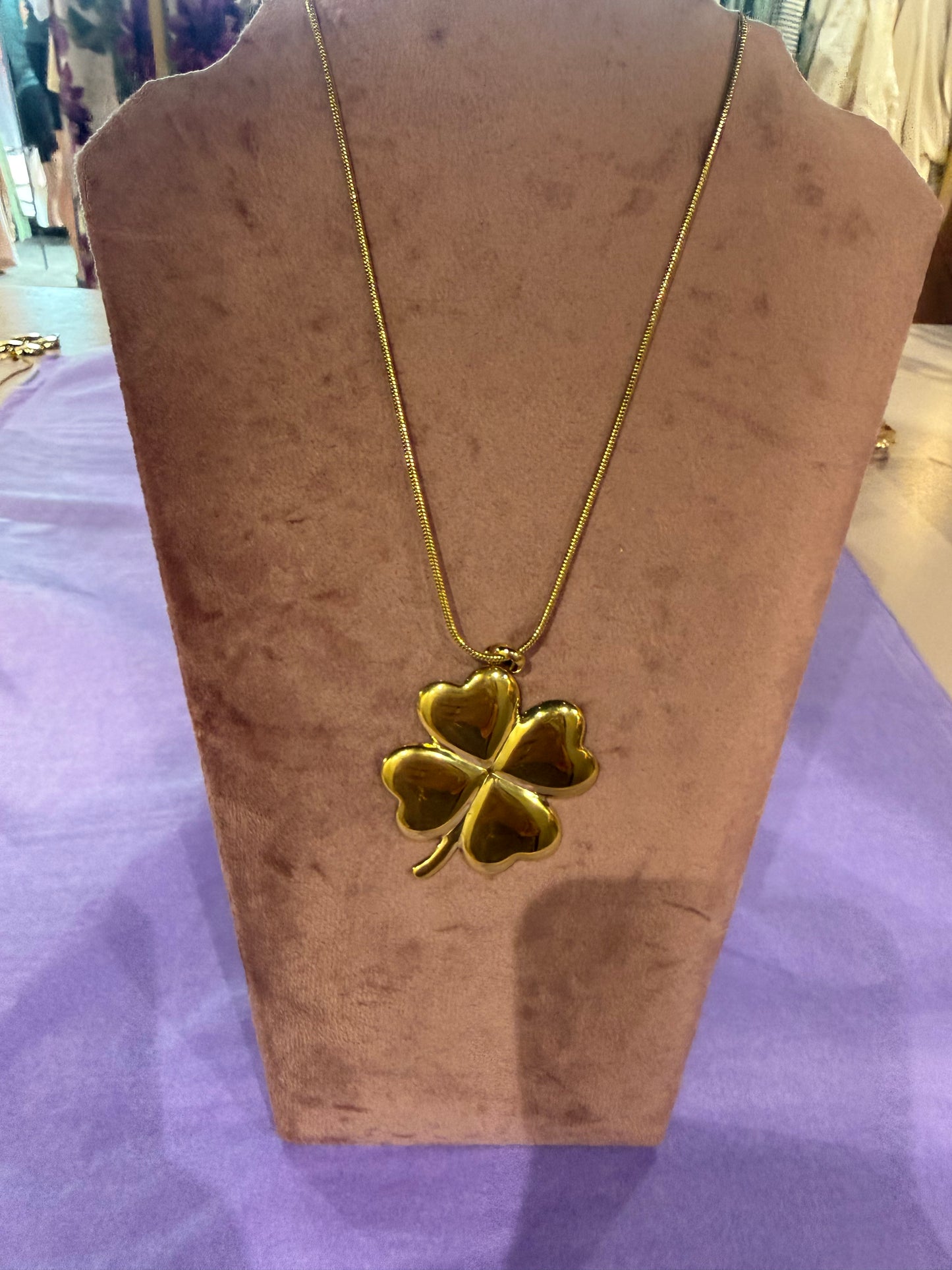 Ketting Gold Klaver 4 🍀lang