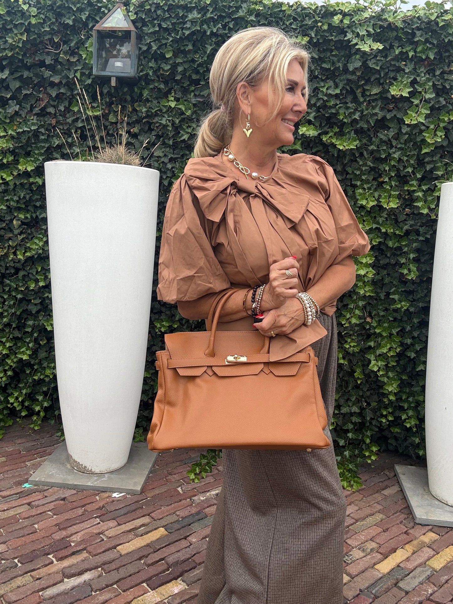 Bow Blouse Cognac 🍁🍂