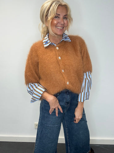 Mohairvest Strass cognac
