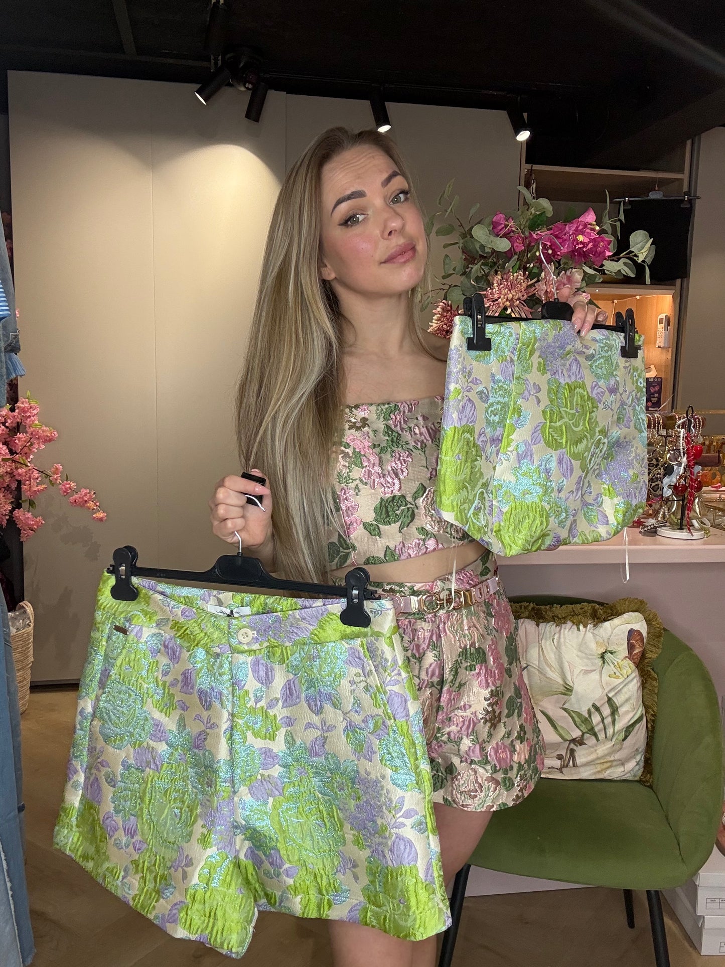 Broek Barok Lila / Appeltjes Groen