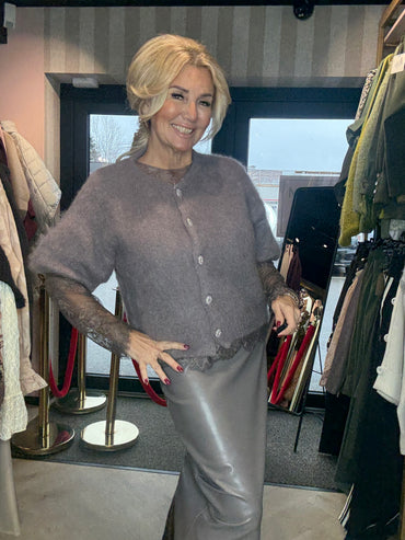 Vestje Mohair Taupe