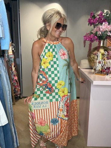 🌺 Halter Dress La Mer – Multicolor