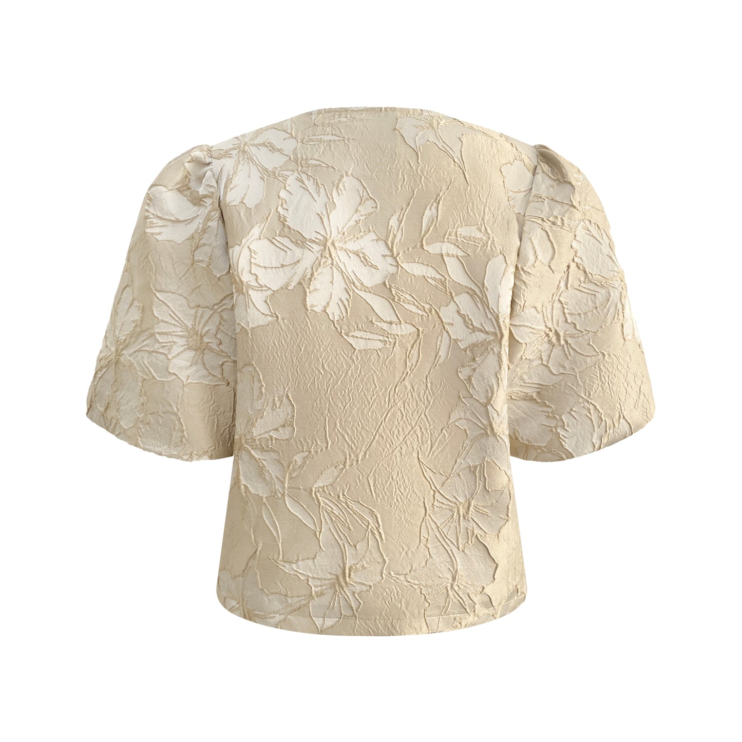 Triple Nine JA92408 – Jacket Short Sleeves (satijn) met gouden knopen Beige