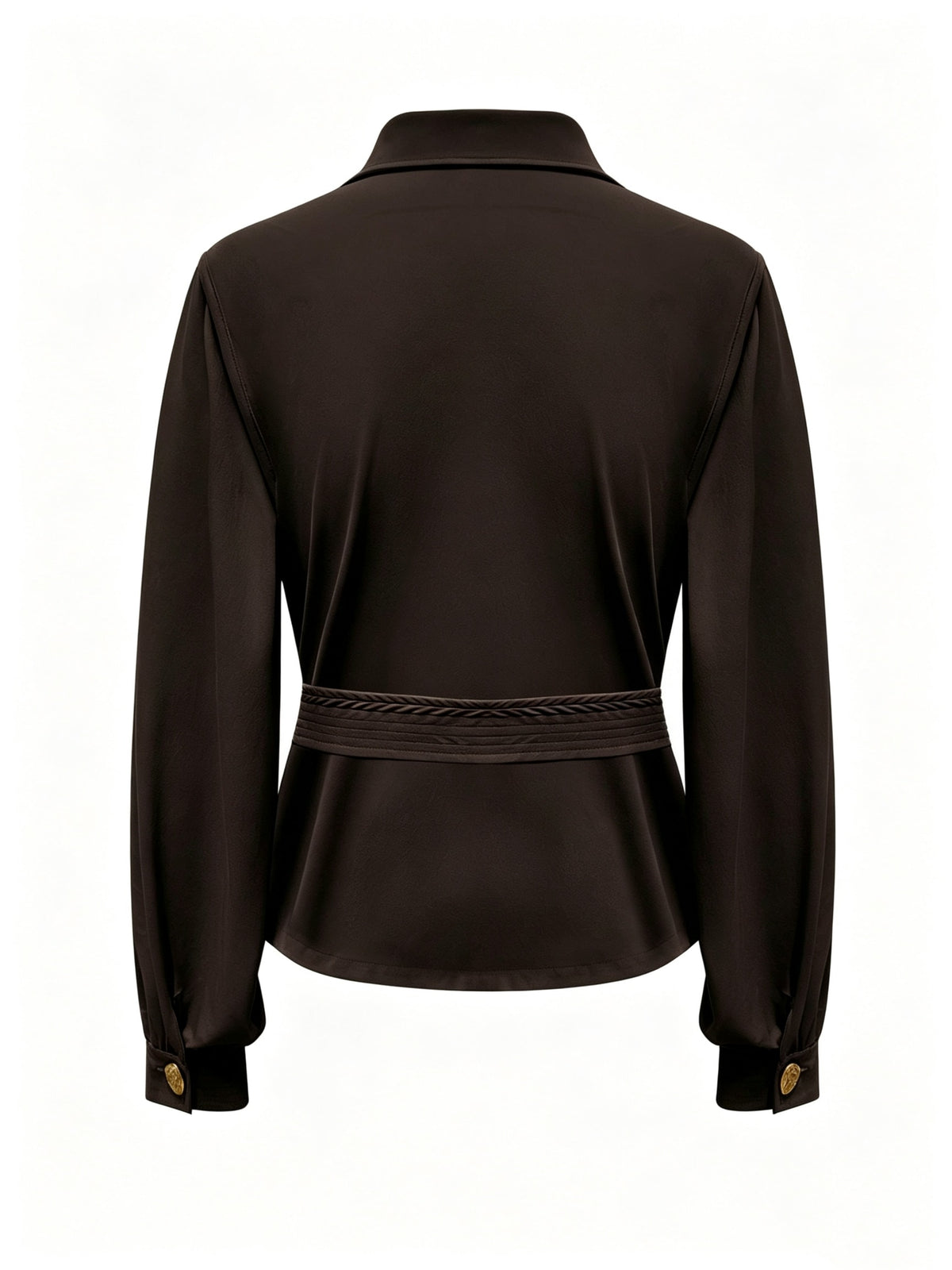 Triple Nine JA92414 donkerbruine travel trench Jacket met ceintuur, achterzijde