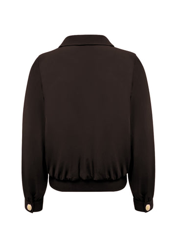 JA92423 Jacket Gold Zip D.Brown - achterkant